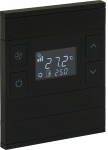 ORIA-THERMOSTAT-3 FOLD-BLACK GLASS-FRONT STATUS.